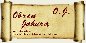 Obren Jahura vizit kartica